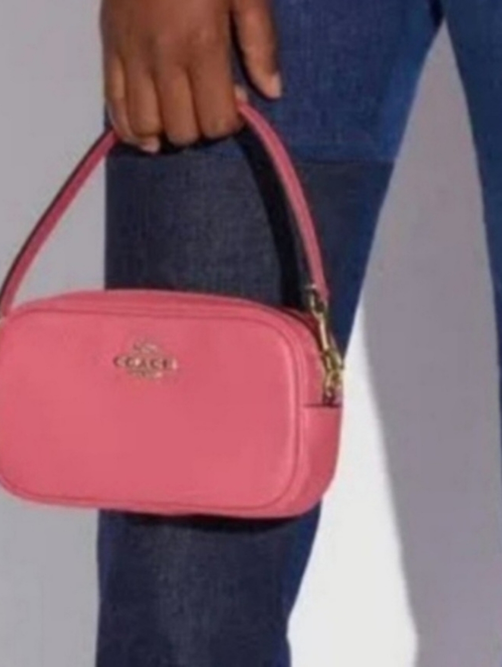 Coach Jamie Wristlet Pebbled Leather in Watermelon